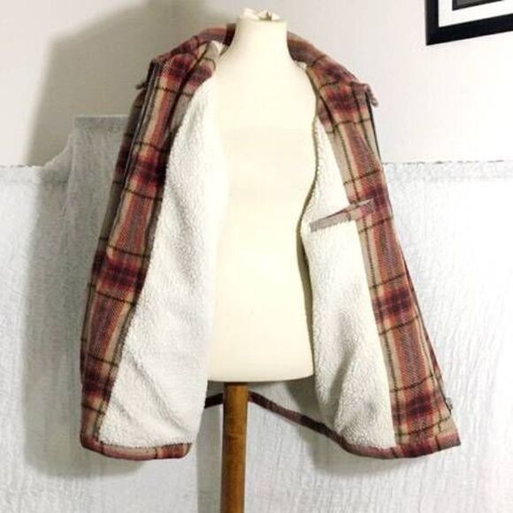 Riveted Wear Xenon Men Tan/Brown Plaid Jacket Men Size Large - Picture 10 of 13
